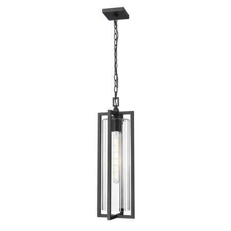 Z-Lite Aura 1 Light Outdoor Chain Mount Ceiling Fixture, 8in. W x 25in. H, Black 5013CHB-BK